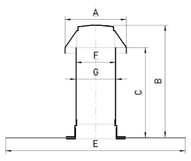 Zeichnung Udo Huppers GmbH Flachdach-Lüfter mit PYE- Flansch Zeichnung Udo Huppers GmbH Flachdach-Lüfter mit PYE- Flansch
