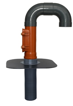 Flachdachkabeldurchführung HS2 K mit Kontrollöffnung mit PE-Flansch